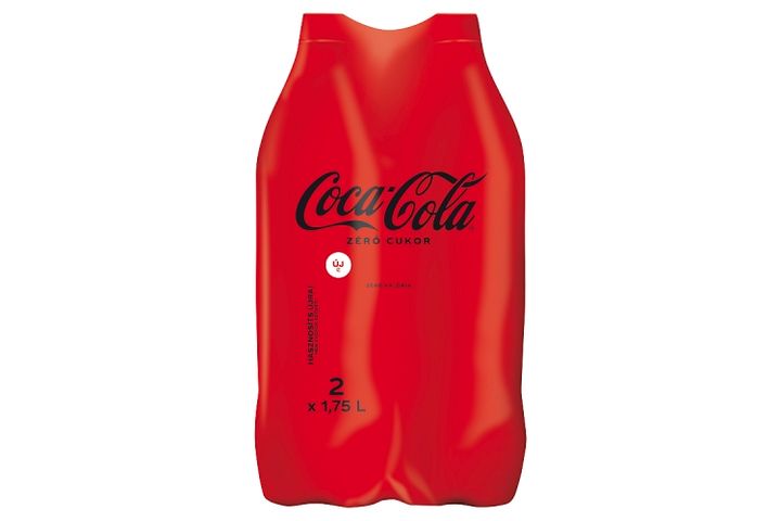 Coca-Cola Zéró Cola Flavoured Energy-Free Carbonated Soft Drink with Sweeteners 2 x 1,75 l