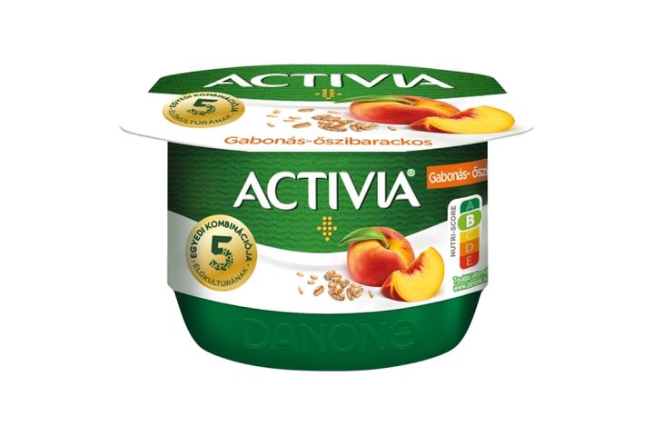 Danone Activia Yoghurt with Peach, Whole Grains and Live Cultures 125 g