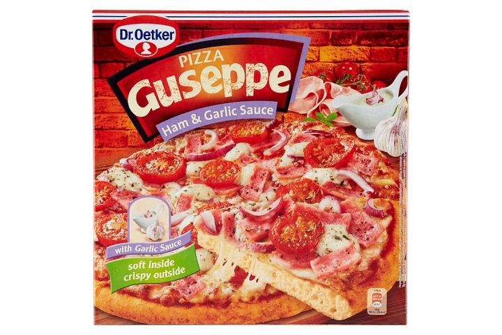 Dr. Oetker Guseppe gyorsfagyasztott sonkás pizza fokhagymás szósszal 440 g