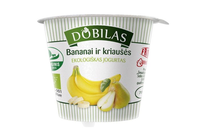 Organic Dobilas bananas pear yogurt 3,3% fat 125 g