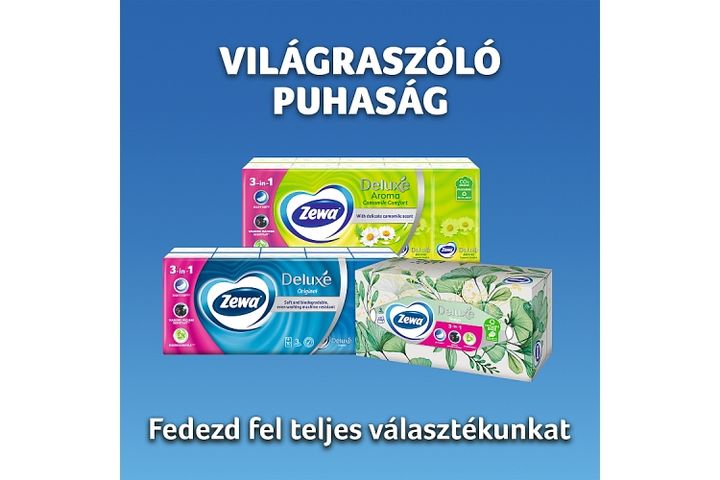 Zewa Deluxe Aroma Camomile Comfort illatosított papír zsebkendő 3 rétegű 90 db