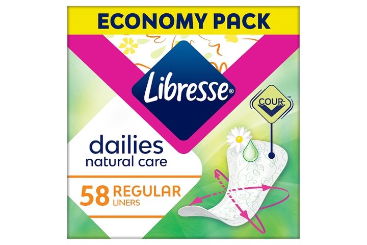 Libresse Dailies Natural Care Regular tisztasági betét aloe vera és kamilla kivonattal 58 db