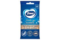 Zewa Fresh To Go Classic frissítő nedves kéz- és arctörlő kendő 10 db