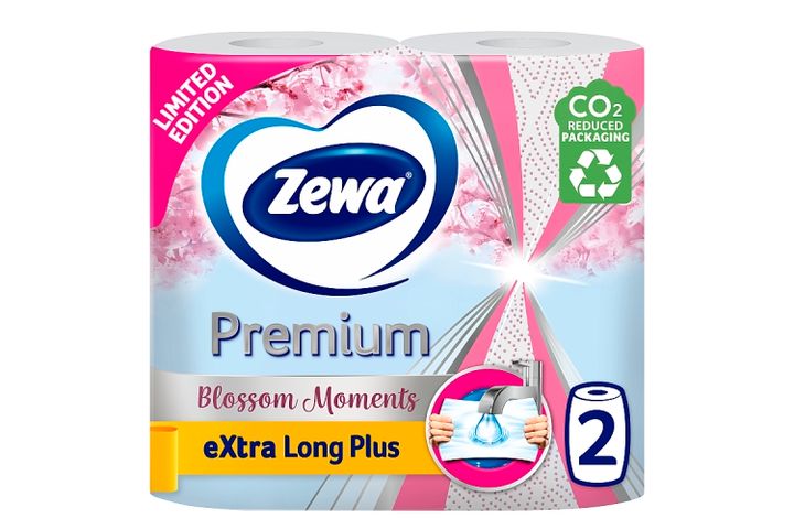 Zewa Premium BLossom Moments Extra Long Plus Household Towels 2 Ply 2 Rolls