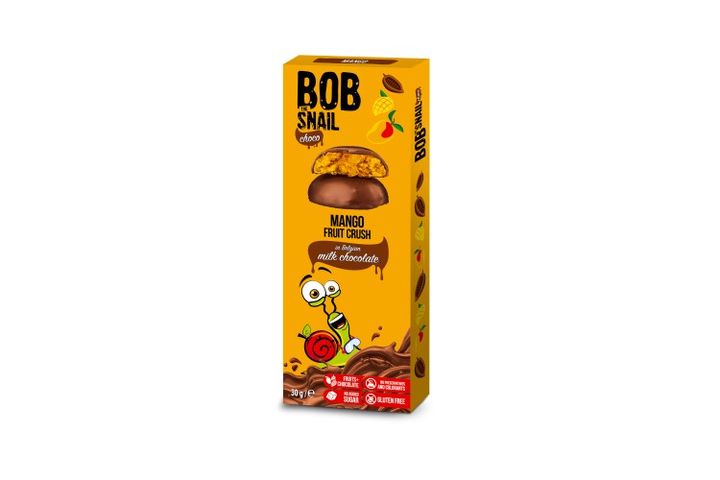 Bob Snail Mango Fruit Snack in Belgian Milk Chocolate 30 g