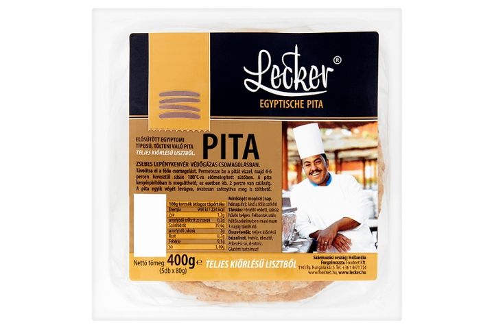 Lecker Pre-Baked Pita from Whole Wheat Flour 5 x 80 g