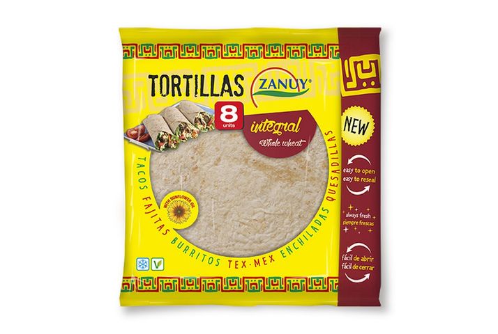 Zanuy Wheat flour tortillas integral 20 cm - sunflower oil 8 pcs