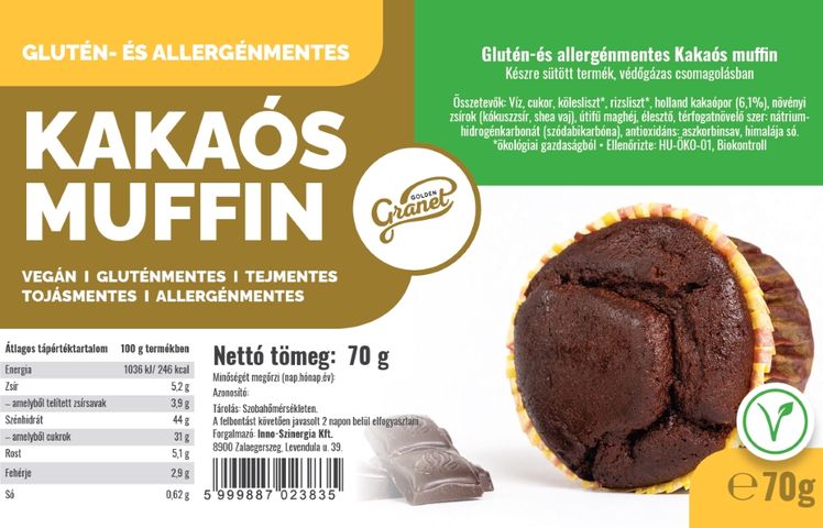 Golden Granet glutén- és allergénmentes Kakaós muffin 70 g