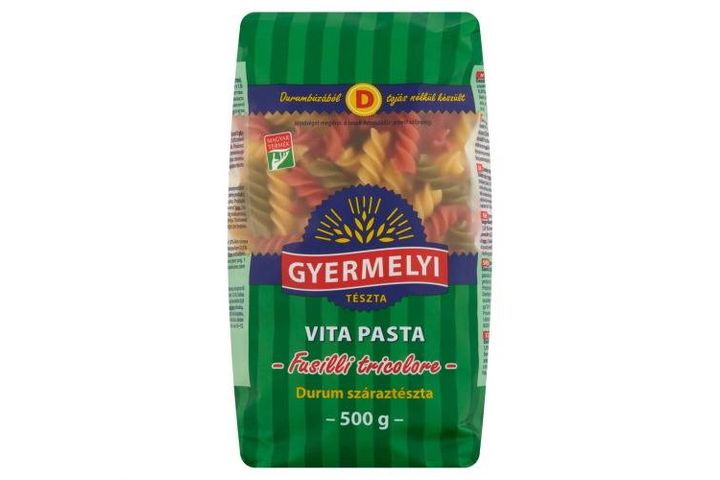 Gyermelyi Vita Pasta Fusilli Tricolore durum száraztészta 500 g