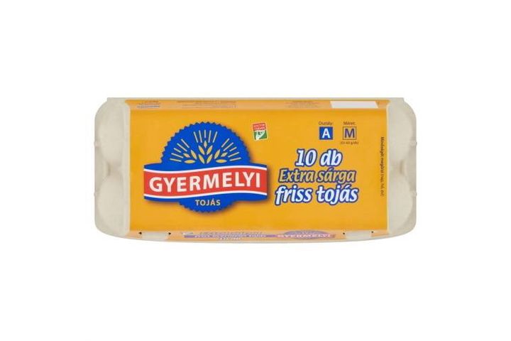 Gyermelyi extra sárga friss tojás M 10 db