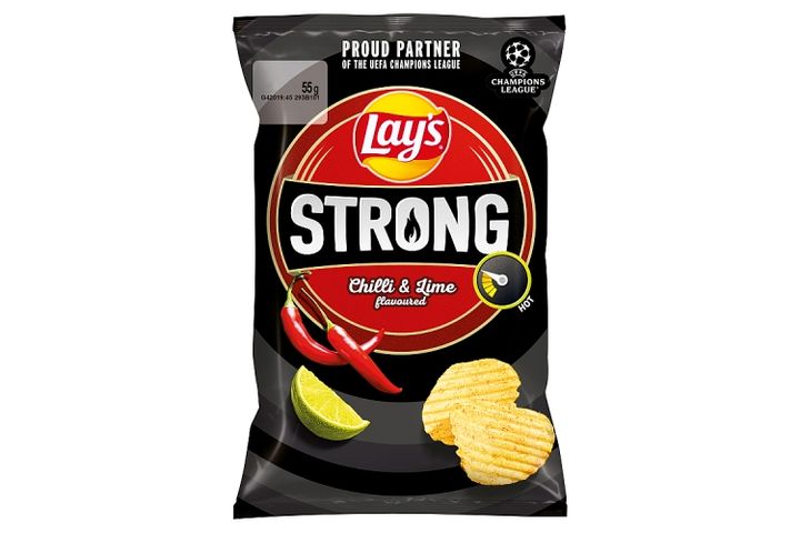 Lay's Strong csípőspaprika- és limeízű burgonyachips 55 g