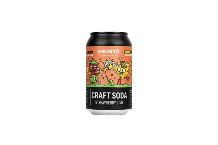 MONYO Lemonade Non-Alcoholic Carbonated Kraft Soft Drink with Strawberries and Lime 0,33 l