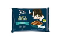 Felix Tasty Shreds s lososem a tuňákem ve šťávě | 4 x 80 g