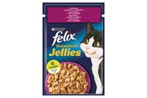 Felix Sensations Jellies Kacsával, aszpikban spenóttal nedves macskaeledel 85 g