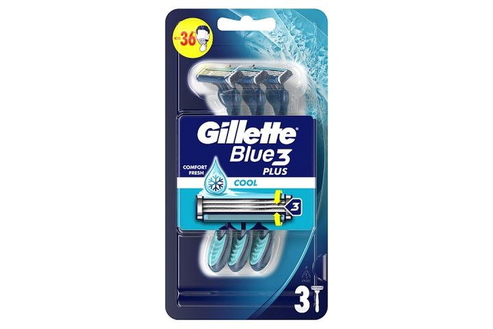 Gillette Blue3 Plus Cool, Disposable Razors For Men, - Pack Razors, 3 pcs