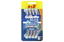 Gillette Blue3 Comfort Men's Disposable Razors 6+2