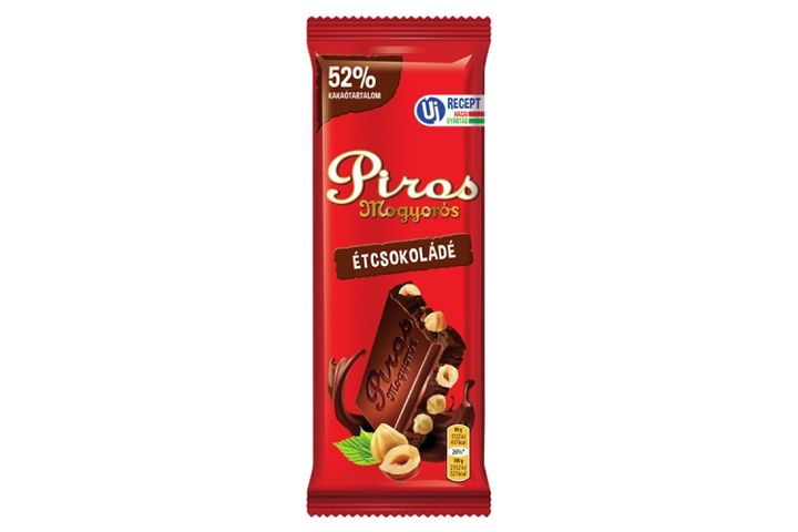 Piros Mogyorós Dark Chocolate with Whole Hazelnut 80 g