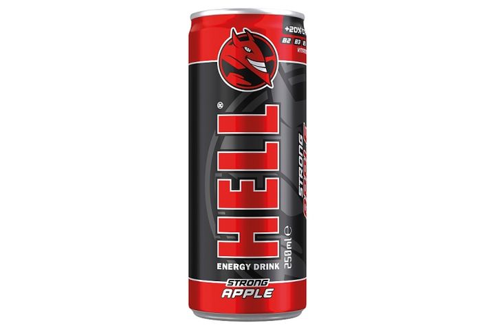 HELL Strong Apple Caffeinated, Carbonated Energy Drink 250 ml