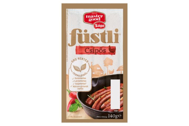 Sága Füstli Cooked, Smoke Flavoured and Spicy, Chicken Meat Product with Jalapeno Pepper 140 g