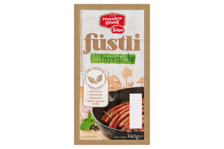 Sága Füstli Ínyenc Cooked, Smoke Flavoured Chicken Meat Product with Pepper-Garlic Seasoning 140 g