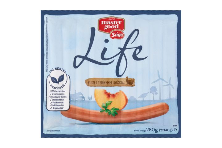 Sága Life füst ízesítésű virsli csirkemellhússal 2 x 140 g (280 g)