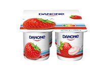 Danone Strawberry Flavoured Low-Fat Yoghurt with Live Cultures 4 x 125 g (500 g)