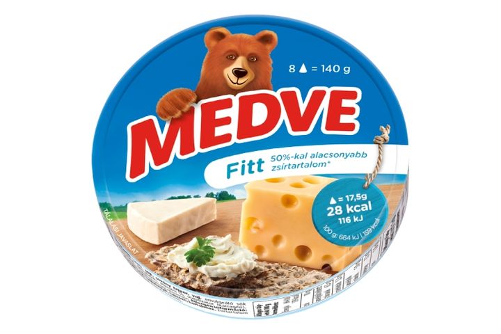 Medve fitt kenhető, félzsíros ömlesztett sajt 8 x 17,5 g (140 g)