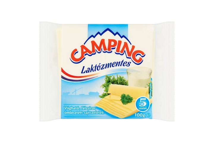 Camping laktózmentes vágható, félzsíros ömlesztett sajtszeletek 5 db 100 g