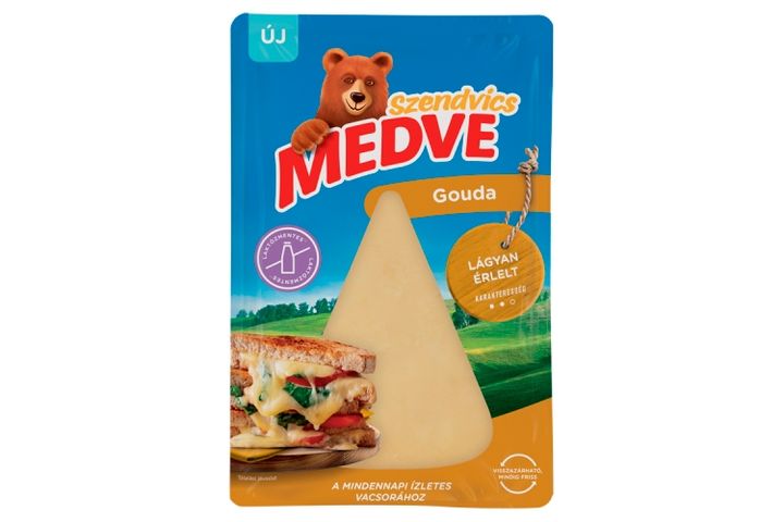 Medve Szendvics Fat, Semi-Hard, Sliced Gouda Cheese 100 g