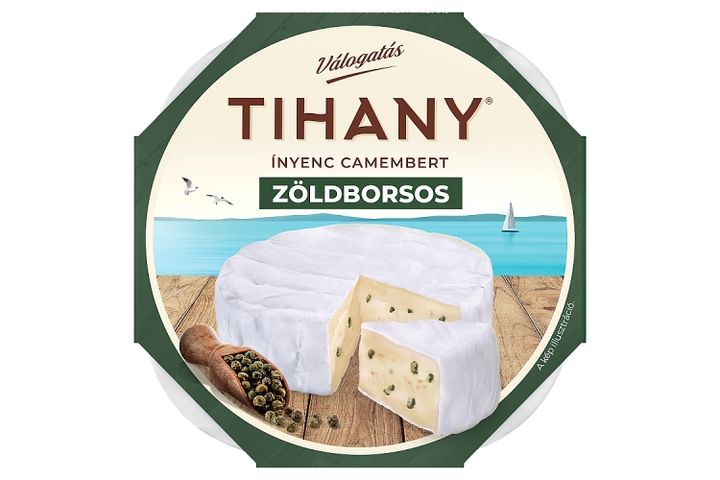 Tihany Válogatás Ínyenc Camembert zöldborsos zsírdús lágy sajt 120 g