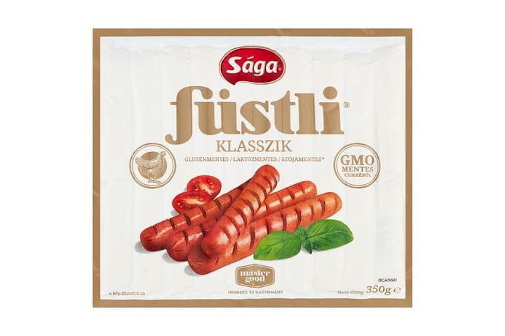 Sága Füstli Klasszik Smoke Flavoured Chicken Frankfurters 350 g