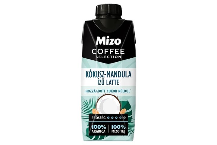 Mizo Coffee Selection Kókusz-Mandula ízű Latte UHT zsírszegény kávés tej édesítőszerekkel 330 ml