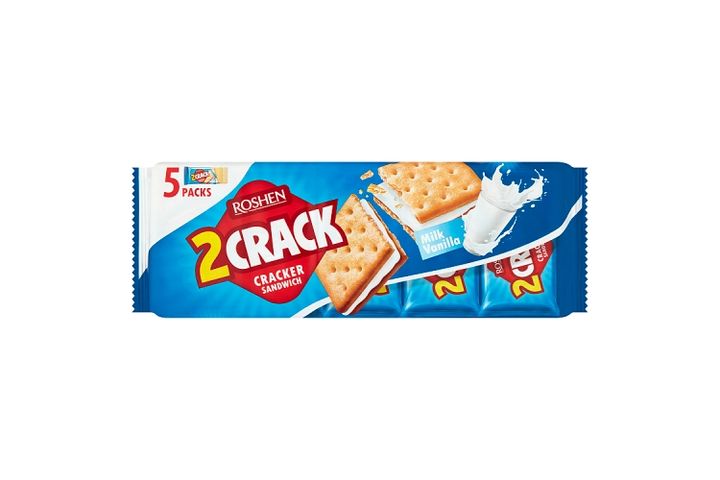 Roshen 2 Crack Cracker with Vanilla Flavoured Milk Filling 5 x 47 g (235 g)