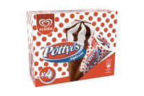 Algida Pöttyös Cottage Cheese Ice Cream in Cocoa Wafer Cone with Cocoa Coating 4 x 90 ml (360 ml)