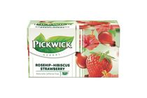 Pickwick Herbal Goodness Rosehip-Hibiscus Flavoured Tea with Strawberry Pieces 20 Tea Bags 50 g