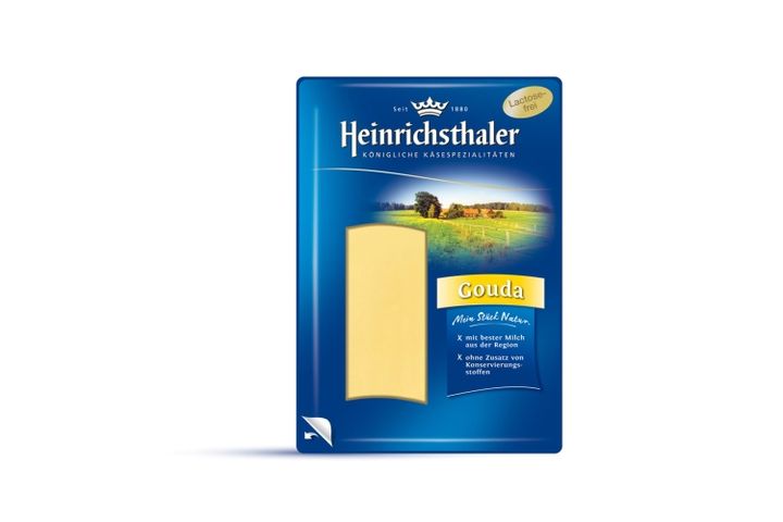 Heinrichsthaler Gouda Fat, Semi-Hard, Sliced, Lactose-Free Cheese 150 g