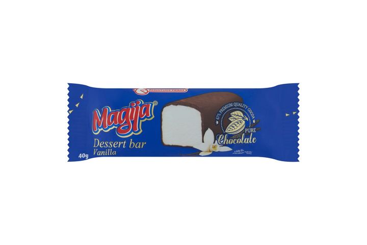 Magija Vanilla Cottage Cheese Dessert Bar with Chocolate Coating 40 g