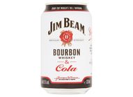 Jim Beam Bourbon Whiskey & Cola Alcoholic Soft Drink 4,5% 330 ml