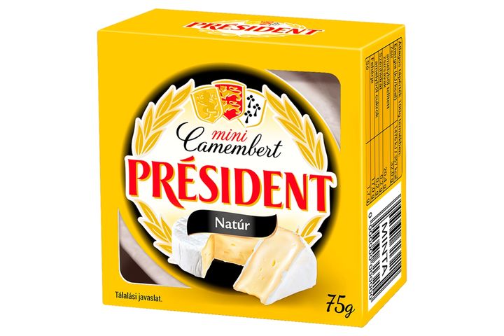 Président Mini natúr fehér nemespenésszel érlelt, zsírdús lágy camembert sajt 75 g