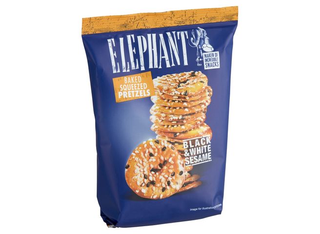 Elephant Squeezed Pretzels with Black and White Sesame 80 g