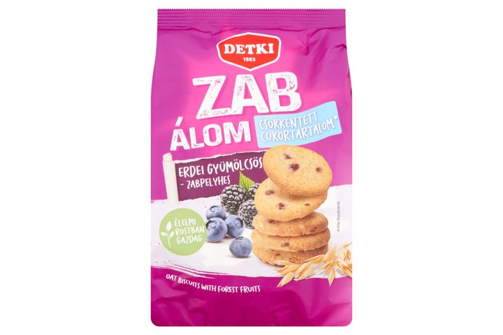 Detki  Zab Álom Oat Biscuits with Forest Fruits, with Reduced Sugar Content 150 g