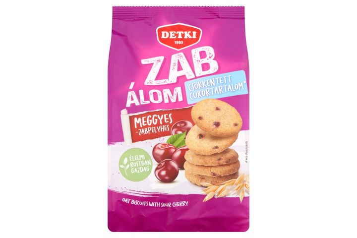 Detki  Zab Álom Oat Biscuits with Sour Cherry, with Reduced Sugar Content 150 g