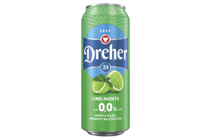 Dreher 24 Lime-Menta alkoholmentes világos sör és lime-menta ízű ital keveréke 0,0% 0,5 l