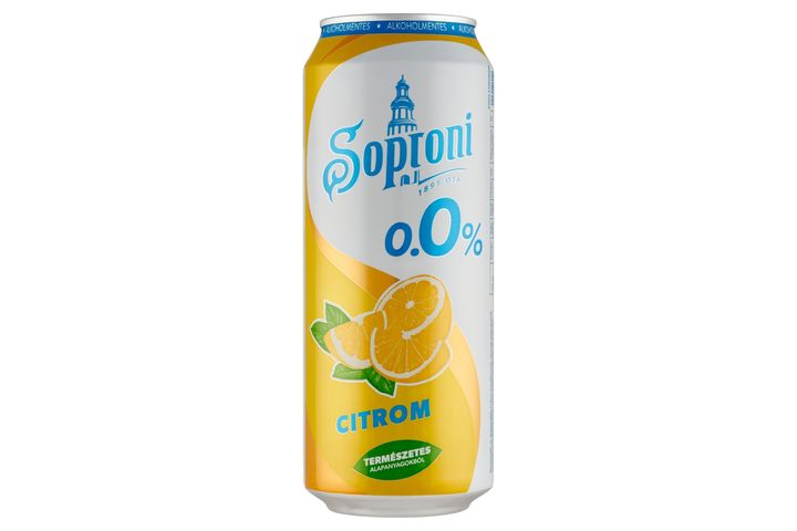 Soproni citromos alkoholmentes sörital 0,0% 500 ml 