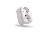 Stilo FORTE 2x2P+F Schuk fehér színű falonkívüli kettős földelt csatlakozóaljzat gyermekvédelemmel STI281 SF-01-210