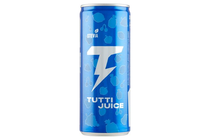 Tutti Juice tutti-frutti ízű, koffeinmentes, szénsavas üdítőital 250 ml