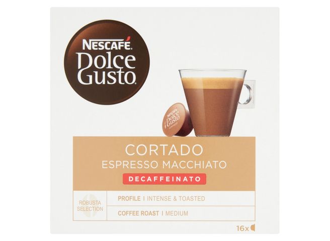 NESCAFÉ Dolce Gusto Cortado Espresso Macchiato koffeinmentes kávékapszula 16 db/16 csésze 99,2 g