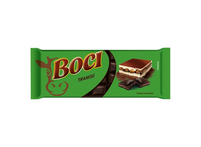 Boci Dark Chocolate Filled with Tiramisu-Flavored Cream with Pieces of Wafers 85 g