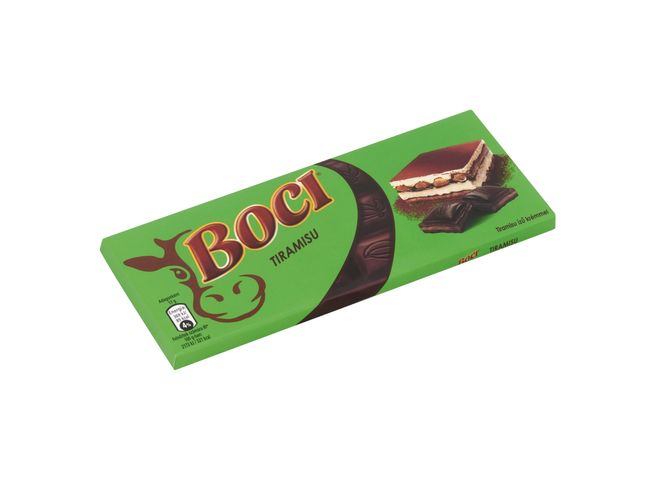 Boci Dark Chocolate Filled with Tiramisu-Flavored Cream with Pieces of Wafers 85 g