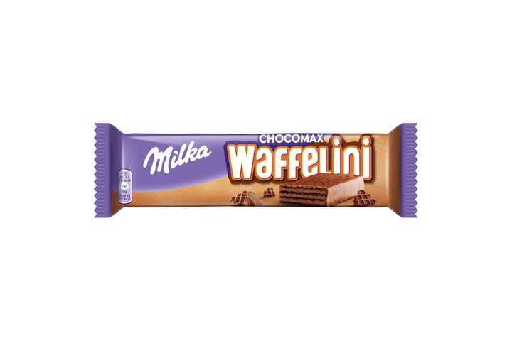 Milka Chocomax Waffelini Cocoa Wafer Filled with Milk Chocolate Made Using Alpine Milk 31 g